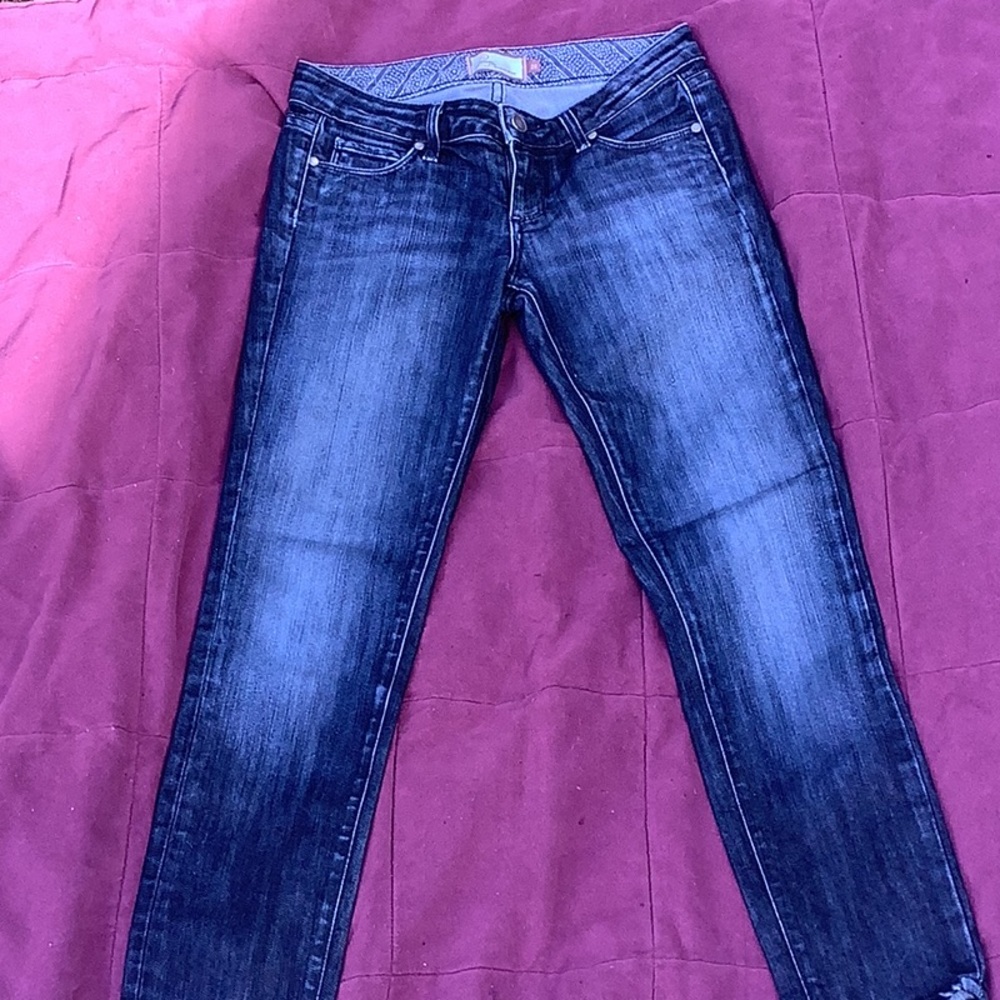 Paige skyline ankle, pegged acid wash, jeans